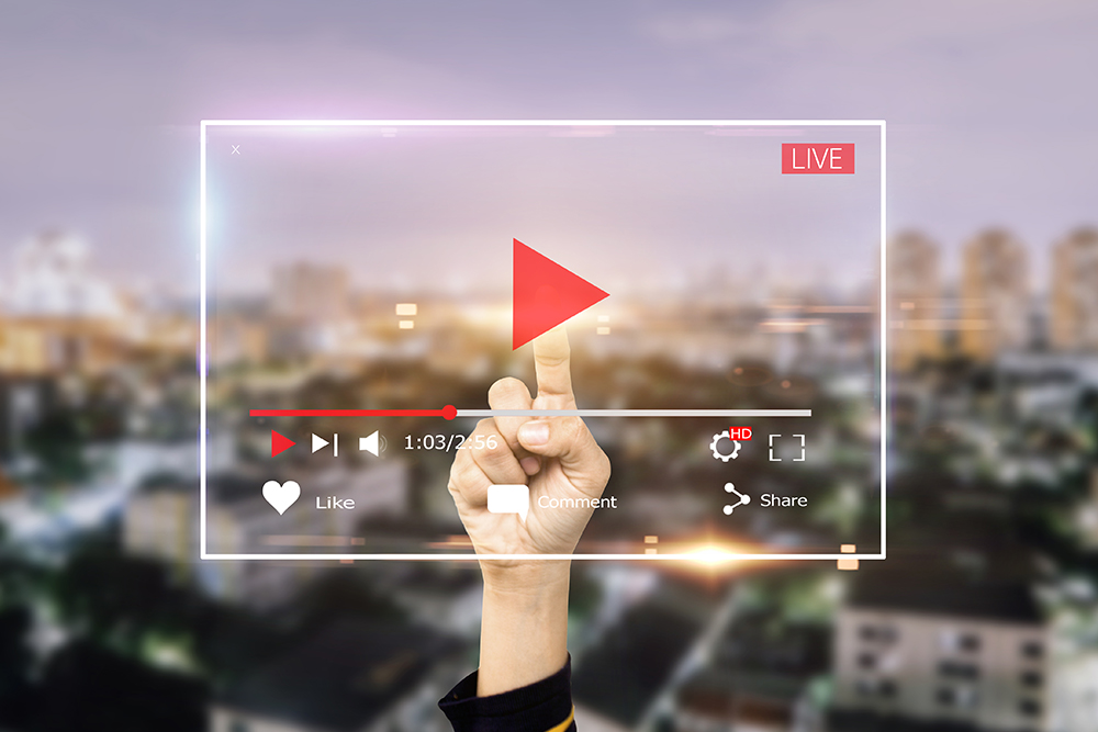 Live Video Marketing Concept.hands