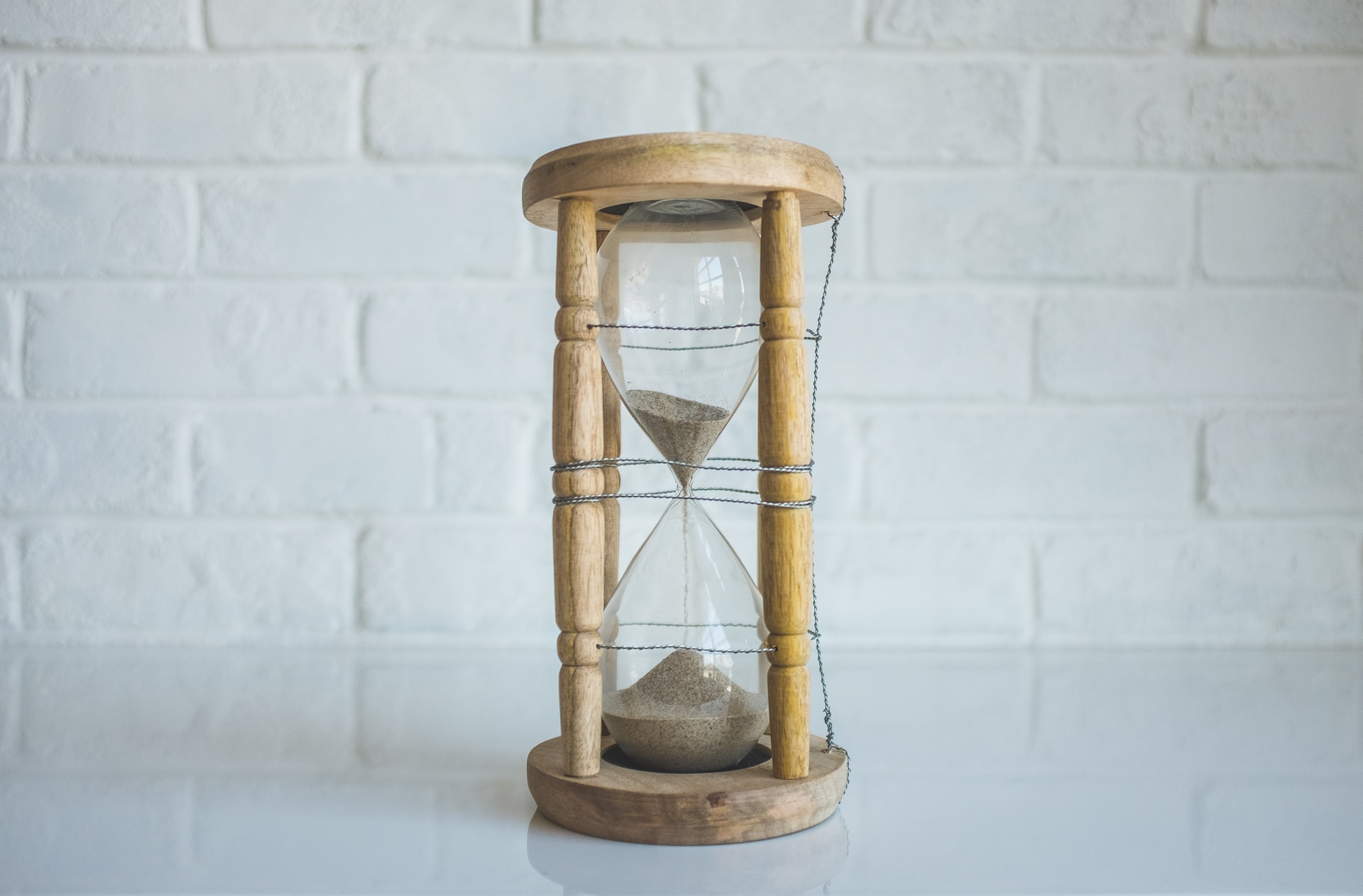 Hourglass on White Surface