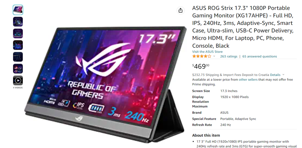 Asus Rog monitor