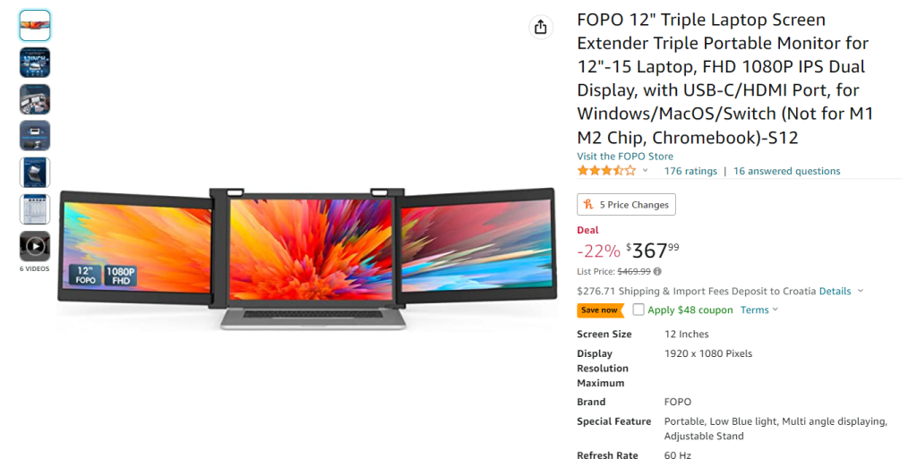 FOPO Triple monitor