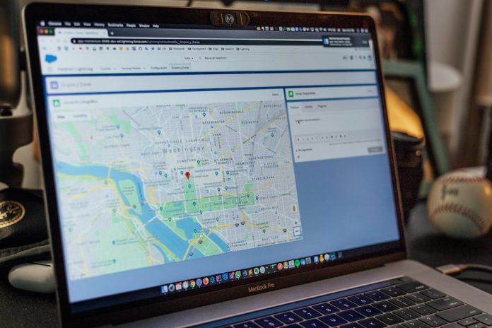 turned-on MacBook Pro salesforce dashboard crm business