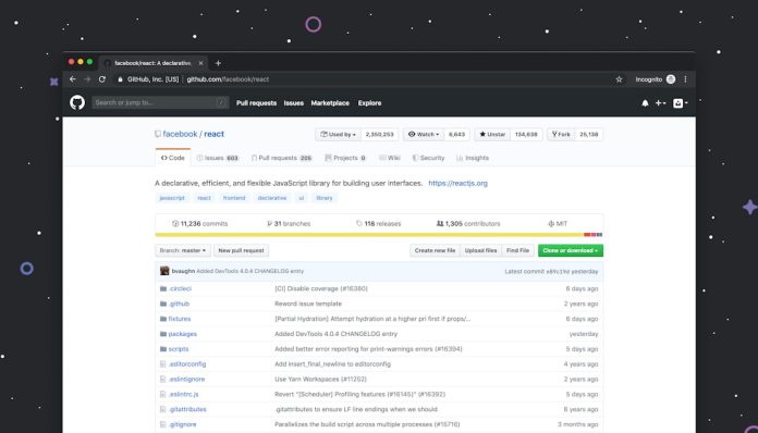 Github website on desktop wordpress maintenance dashboard, website monitoring, plugin update