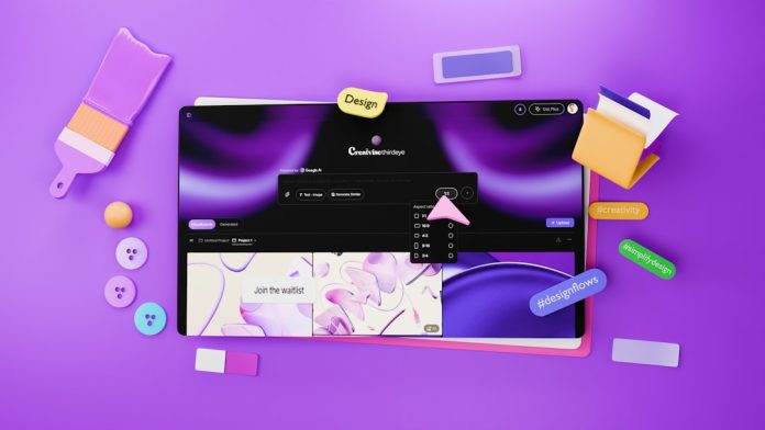 Digital design elements on a purple background cloud security dashboard risk alerts graphs modern interface