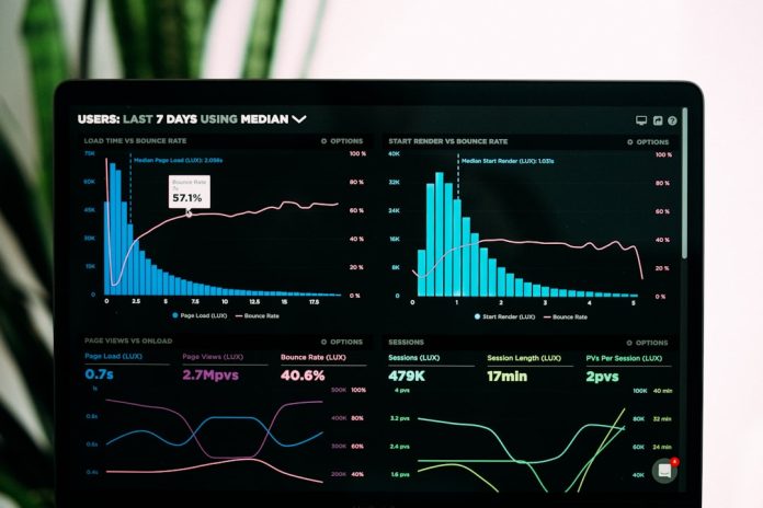 graphs of performance analytics on a laptop screen contract management dashboard, legal software interface, enterprise workflow screen