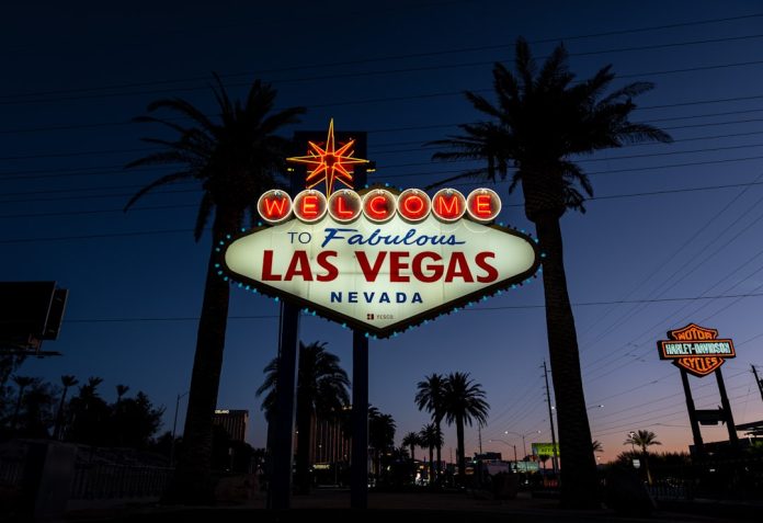 a neon sign that reads welcome to fabulous las vegas email campaign, Las Vegas event, happy customers