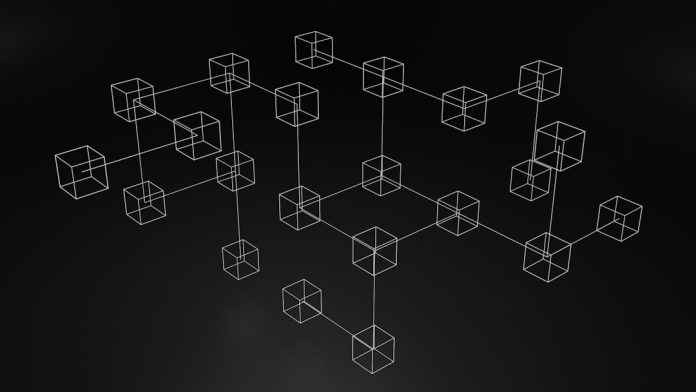 a black and white photo of a bunch of cubes dependency graph, software packages, connected nodes