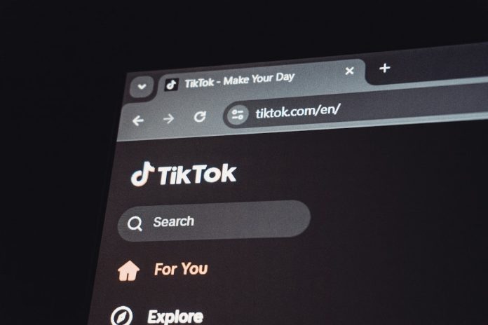 Tiktok website displayed on a computer screen google search console, index report, website url