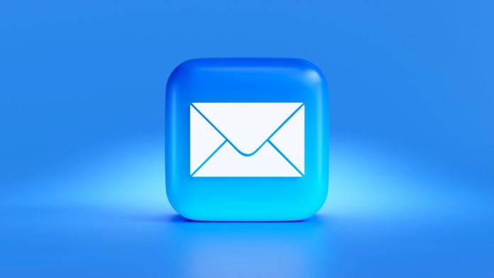 a blue button with a white envelope on it open enrollment email,benefits deadline,employee inbox